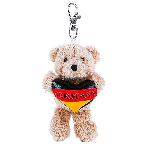Schlüsselanhänger Teddybär Germany 10 cm Stoffteddy klein mit Deutschland-Herz