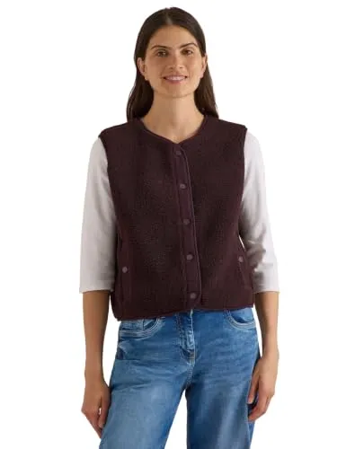Cecil Teddy-Weste mit Softshelldetails in berry red in rot von CECIL