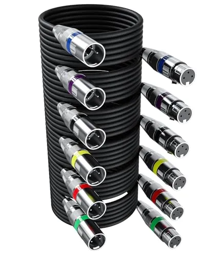 Stück XLR Kabel 5m 3-Pin Stecker-Buchse mehrschichtig abgeschirmt 6