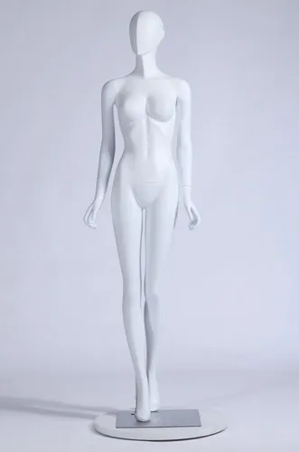 Eurotondisplay Schneiderpuppe Weiß Matt - Weibliche Schaufensterpuppe mit spitzem Gesicht - Warenpräsentationen: Elegante und anpassbare Schneiderpuppe in Weiß Matt, ideal zum Präsentieren von Mode und Accessoires.