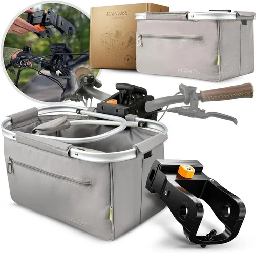 Fahrradkorb Vorne mit Lenkeradapter und Airtag-Versteck - 26 Liter - Praktischer Fahrradkorb für E-Bikes mit 26 Litern Volumen. Inklusive Diebstahlschutz durch integriertes Versteck für Tracker. Robust, leicht zu montieren und ideal für Einkäufe oder Ausflüge.