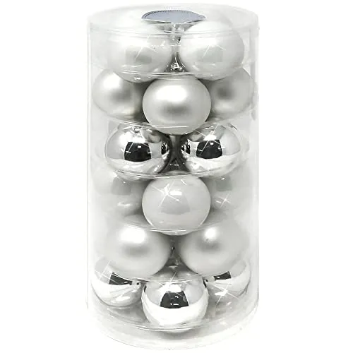 com-four® 24x Weihnachtskugeln, Christbaumkugeln aus echtem Glas für Weihnachten, Baumschmuck für den Christbaum, Ø 6 cm