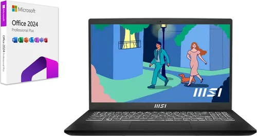 MSI Modern 15 Laptop 15,6 Zoll FullHD Ryzen 5 6-Kern 4,5GHz 16GB RAM 4TB SSD Radeon Grafik WIN11 Office Pro
