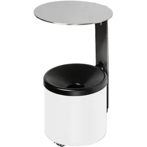 VAR Aschenbecher WH16 mit Dach, 2,4 Liter, weiß in weiß von VAR