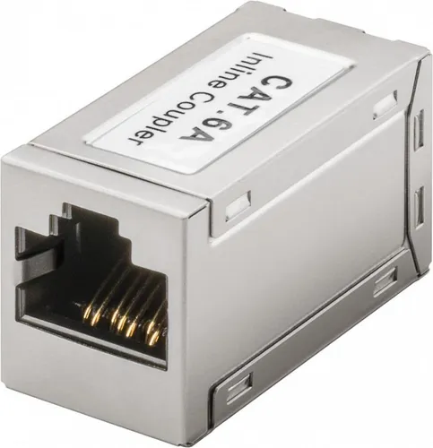CAT 6a Modularkupplung, 2 x RJ45-Buchse, geschirmt, Metallgehäuse