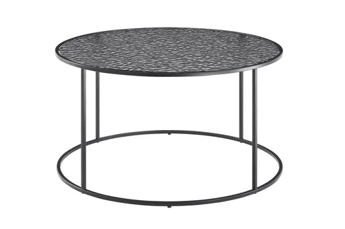 SalesFever Couchtisch Ø 80 cm | Rund & Elegant mit Rauchglasplatte