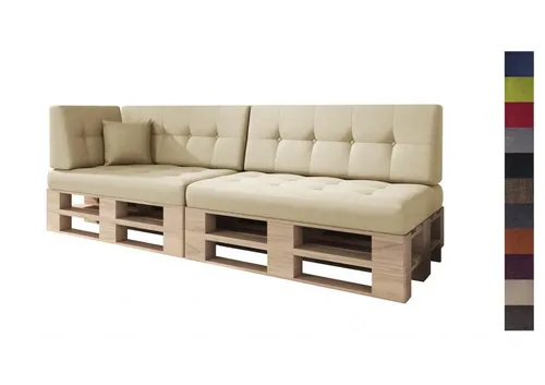 sunnypillow Palettenkissen Kaltschaum 6er Set Ecru - Gartenmöbel-Kissen, bequem und langlebig, verwandeln Europaletten in gemütliche Sitz- und Liegemöglichkeiten mit hochwertigem Kaltschaum für höchsten Komfort.