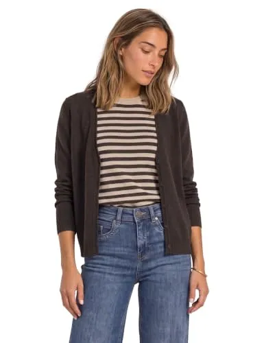 Street One Cadigan V-Neck Knopfleiste Black Coffee Mel. 40 von Street One