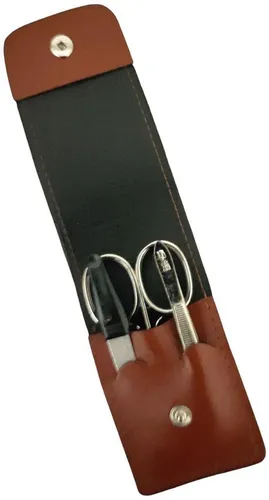 EloModa Maniküre-Etui Solingen* Maniküre Set im Lederetui – Made in Germany – Nagelschere, 3 tlg., Made in Germany