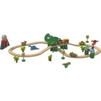 LUPILU® Holzeisenbahn-Set »Farm / Dinosaurier« (Dinosaurier-Set)