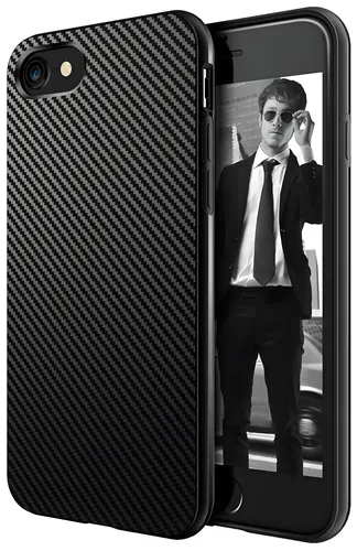 Produktbild iPhone SE 2022 / 2020 / 8 / 7 Hülle Schutzhülle Silikon Slim Case Carbon Optik