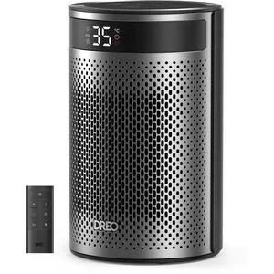 Dreo Heizlüfter HSH030, Atom 416, Keramik, 1500W mit Fernbedienung - Heizlüfter mit emissionsfreier Keramik-Technologie, 12h-Timer und Eco-Modus für leisen Betrieb. Ideal für Wohnräume, sicher mit Überhitzungsschutz und Kindersicherung.