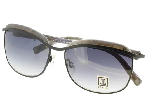 JETTE Sonnenbrille - Stilvolle Damenbrille - Sonnenbrille von JETTE, grau mit schwarzen Gläsern, perfekter Sitz dank 135mm Bügellänge und Vollranddesign, ideal für modebewusste Frauen.