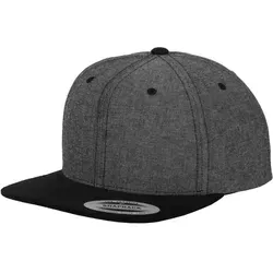 Flexfit Chambray-Suede Snapback Cap, black / black