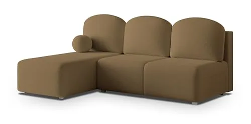 Masseno Ecksofa Trama Q mit Schlaffunktion L-Form, Sofa mit Bettkasten, Wohnzimmersofa, Couch, Soffa, Bettsofa, Couchgarnitur- Orange, Quelle 17