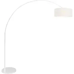 Stehleuchte Bogenleuchte 180 cm – Elegante Wohnzimmerlampe in Weiß - Stehleuchten für stilvolles Wohnen, höhenverstellbar und mit schickem Leinen-Schirm, ideal für gemütliche Abende im Wohnzimmer.
