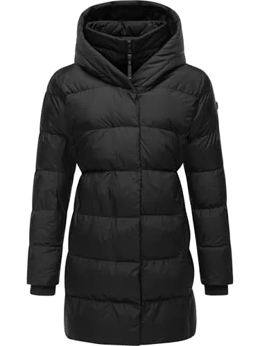 Ragwear Damen Mantel Niara YOUMODO Black 4XL - Funktionsjacke aus robustem Materialmix, wasserabweisend mit angenehmer Wattierung. Ideal für den Winter, kombiniert Style und Funktionalität für jeden Anlass.