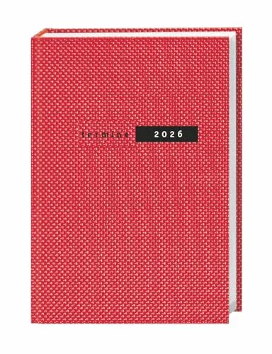 Terminer A5, Struktur rot 2026: Schicker Terminkalender mit hochwertigem Struktureinband. Buch-Kalender mit Lesebändchen. Wochenplaner mit 152 Seiten. ... Planen von Terminen. (Kalenderbücher Heye)