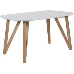 Moderner Esstisch Weiß/Eiche 120x80 cm - Tische & Stehtische: Stilvoller Esszimmertisch für bis zu 4 Personen, pflegeleicht und ideal für moderne Wohnräume.