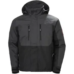 Helly Hansen BERG JACKET 76201 - Schwarz/Dunkelgrau - 3XL - Funktionsjacke mit optimalem Schutz und klassischem Look, ideal für Arbeit und Freizeit. Ausgestattet mit reflektierenden Elementen und abnehmbarer Kapuze für zusätzliche Sicherheit.