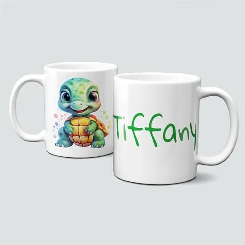 online-hut - Tasse - Kaffeebecher - Lieblingstasse - mit putziger Schildkröte/Turtle - personalisierbar - LT-304
