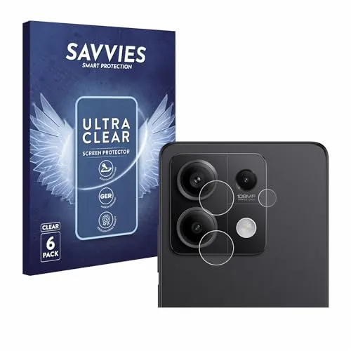 Savvies 6 Stück Schutzfolie für Xiaomi Redmi Note 13 Pro 5G (NUR Kameraschutz) Displayschutz-Folie Ultra-Transparent
