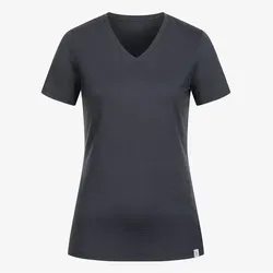 TOM FYFE Premium Merino T-Shirt V-Ausschnitt Damen Anthrazit/L – Made in Europe - PFLEGELEICHT | Maschinenwaschbar bei 30 °C, ideal für den Alltag. WEICHER TRAGEKOMFORT | Flauschige Nähte und hochwertige Wolle für angenehmes Tragen. VIELSEITIG | Perfekt für Freizeit, Sport und Reisen, sorgt für optimalen Komfort.