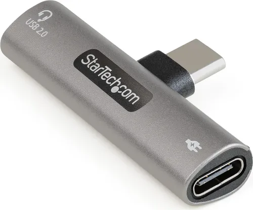 StarTech.com USB-C Audio- und Ladeadapter (CDP2CAPDM) - Soundkarten: 2-in-1 Adapter für Audio und 60W Power Delivery, ideal für Laptop und Smartphone, kompakt und tragbar für flexibles Arbeiten.