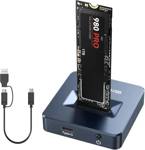 ACASIS Nvme Docking Station, M.2 NVME e SATA Docking Station, Custodia da 10 Gbps M2 SSD a USB, M2 USB Adapter Supporta SSD NVMe M.2(Chiave M) e SSD SATA- basato(Chiave B+M)