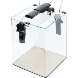Aquarium OptiBent 20 schwarz, ca. 19 l mit LED Beleuchtung, Heizer, Innenfilter und Unterlage, Weißglas Nanoaquarium