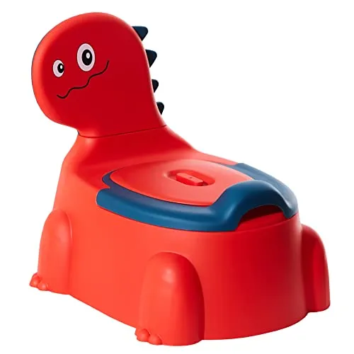 Töpfchen Für Kinder - Lern Toilette Mit Rückenlehne - Ergonomisches Töpfchen mit niedlichem Dinosaurier-Design für sanfte Sauberkeitserziehung. Einfach zu reinigen dank abnehmbarem Topf und ideal für Kinder bis 5 Jahre.