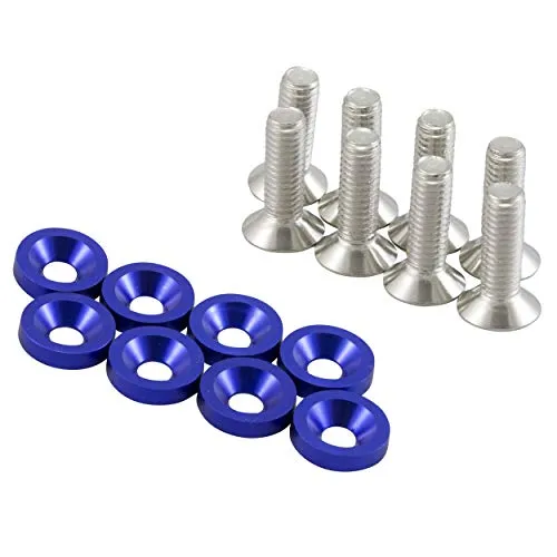 M6 Kennzeichen Kotflügel Schrauben m Alu Unterlegscheiben Fender Washer Blau