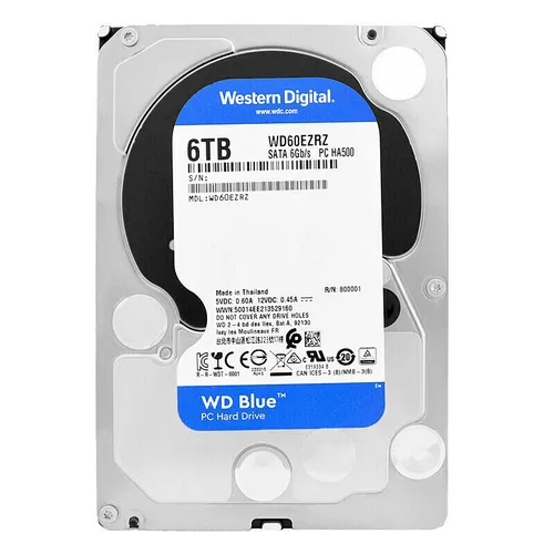 Western Digital 6TB WD60EZRZ Festplatte - Desktop-Festplatte mit 6TB Speicher, 5400 U/min und niedrigem Geräuschpegel – ideal für Mac und PC.
