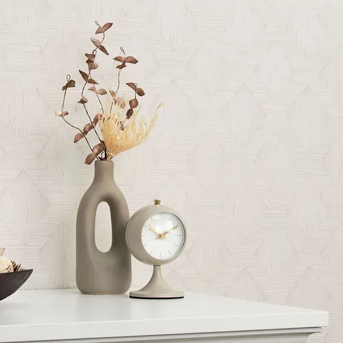 Vliestapete 3D-Effekt Kord-Optik Rauten Muster Grau Creme 10509-31 (3,00€/1qm)