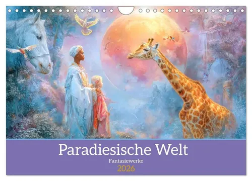 Liselotte Brunner-Klaus | Paradiesische Welt - Fantasiewerke Wandkalender 2025 - Kalender mit 14 traumhaften Kunstwerken, die Harmonie und Fantasie vermitteln – ideal für Kunstliebhaber und zur Dekoration.