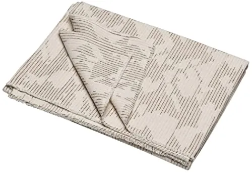 David Fussenegger Wohndecke Leinenmix Alba 'Raster' 140 x 200 cm Natur