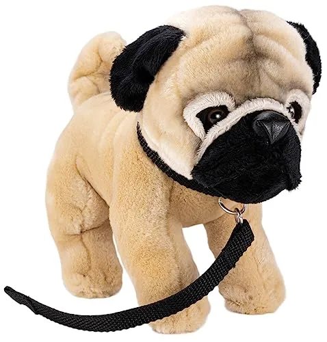 Carl Dick Mops mit Leine stehend, Hund, Plüschtier, Kuscheltier, ca. 23cm 3503
