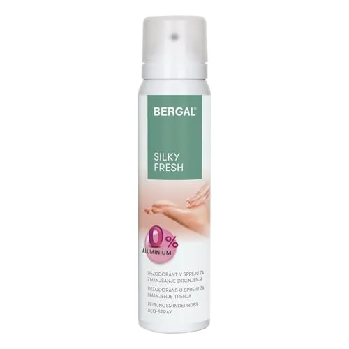 BERGAL Silky Fresh Fußdeo-Spray 100 ml effektiver Schutz vor Fußgeruch, mit echter Seide aluminiumfrei, schützt vor Blasen und Reibung im Schuh, hygienische Frische, hautschonend, frei von Parabenen