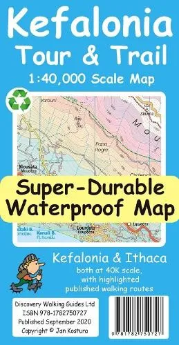 Jan Kostura Kefalonia Tour and Trail Map (Map)