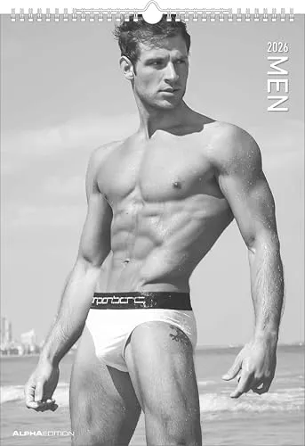 Alpha Edition – Men 2026 – Hochwertiger Wandkalender A3 mit stilvollen Schwarz-Weiß-Aufnahmen attraktiver Männer, ideales Geschenk für Frauen & Liebhaber ästhetischer Fotografie