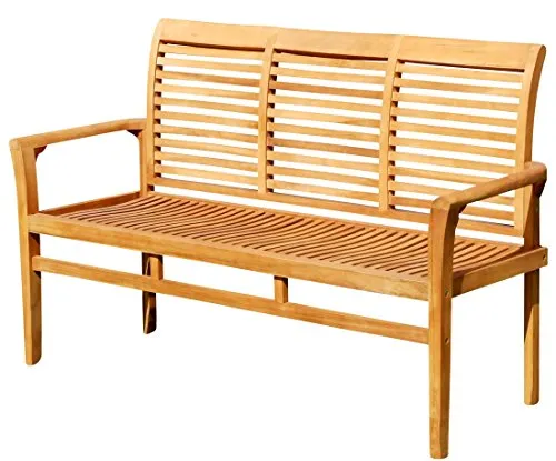 ASS ALEOS. Teak Design Gartenbank 150cm Parkbank Sitzbank 3-Sitzer Bank Gartenmöbel Holz sehr robust
