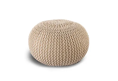 Casamia Pouf Pouf Ø 55 o. 45 cm Strickhocker Sitzpouf Bodenkissen Premium Outdoor