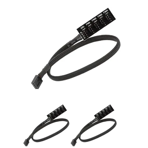 3er-Pack 4-Pin PWM-Lüfter-Hub - Effizienter 5-Port PWM-Lüfter-Splitter für Computer-Gehäuselüfter - Kompatibel mit 4-Pin PWM- oder 3-Pin 12V-Desktop-PC-Lüftern