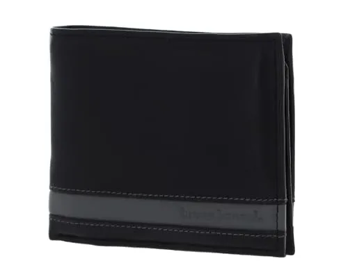 bruno banani Leder Geldbörse Horizontal Wallet Black/Grey schwarz