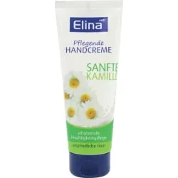 Elina-med Handcreme Pflegend Sanfte Kamille 75ml - Handcreme für empfindliche Haut mit beruhigender Kamille, schützt und regeneriert die Haut für ein geschmeidiges Hautgefühl.