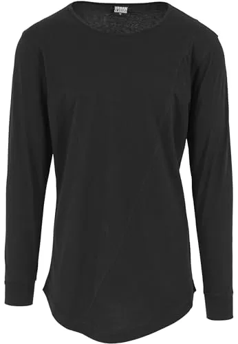 Urban Classics Herren Shaped Fashion Long Sleeve Tee, Schwarz, XXL, TB1101-00007-0060