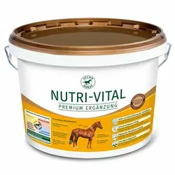 ATCOM NUTRI-VITAL für Pferde 10 kg - Pferdefutter - Premium-Ergänzungsfuttermittel für Vitalität und Leistungsfähigkeit mit hochwertigen Mikronährstoffen, unterstützt glänzendes Fell und gesunde Hufe.