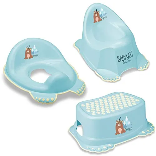 Babykajo 3 in 1 Töpfchen Set – geprüftes Kind Töpfchen, Toilettensitz & Tritthocker - Ideal für den Toilettenstart – Das Set enthält alles, was Ihr Kind zum selbständigen Toilettengang benötigt. Aus BPA-freiem Plastik mit stabiler Bauweise und Anti-Rutsch-Funktionen für Sicherheit und Komfort.