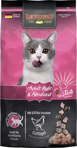 Leonardo Katzentrockenfutter Leo Ad Light mit extra frischem Geflügel 1,8 kg