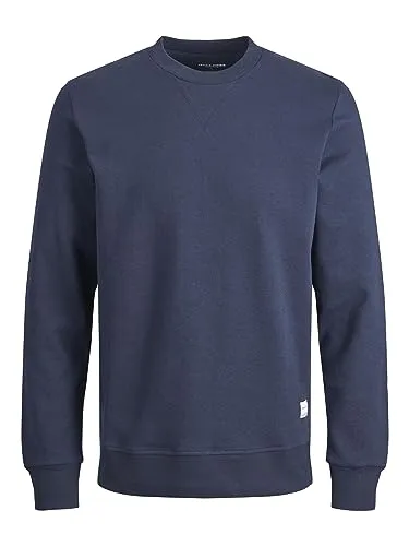 JACK & JONES Herren Basic Sweater JJEBASIC - Sweatshirt für Herren im Regular Fit, aus pflegeleichtem Material für hohen Tragekomfort. Ideal für Homewear, Streetwear oder Business-Outfits.